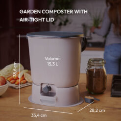 Skaza 101850 Bokashi composteurs Essential Gris-15.3L+1kg Brain+Base (Copie)