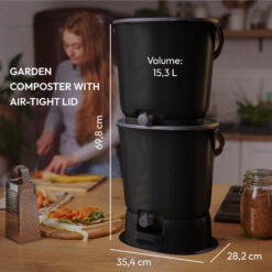 Alternative view of Skaza Lot 2 Bokashis composteurs Essential-2X15.3L+1kg Brain+Base