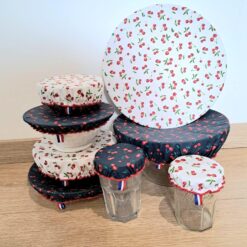 Lot de 4 Charlottes Alimentaires (couvre-plats) lavables et réutilisables.