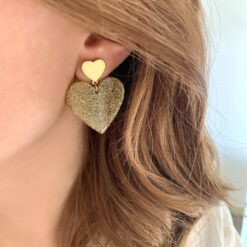 Boucles d'oreilles femmes coeur doré